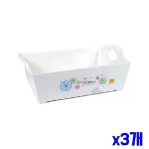 [하프클럽/알티피아]소품 리빙바스켓 손잡이 화이트 특대 x3개 바구니 수