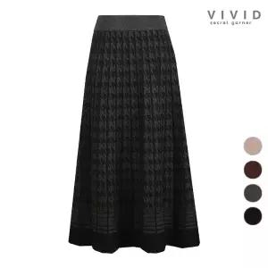 VIVID 여성 하운투스 밴딩 니트 스커트