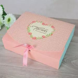 (31x25cm 핑크) 러브썸 리본 선물상자 10p 세트/포장용/선물/박스/가방/손잡이/포장/쿠키/케이스/상자/종이