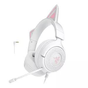 레이저코리아 크라켄 키티 V3 X 화이트 유선 게이밍 고양이 헤드셋 KItty V3 X White