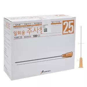 정림 일회용주사침 25Gx90mm(9cm) 100개 주사바늘 긴바늘 롱니들