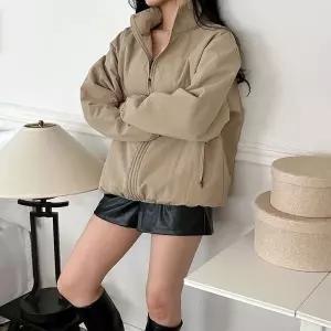 [하프클럽/셀러허브_여성트랜드패션]여자 하프넥 레짓 가을 집업 양털자켓