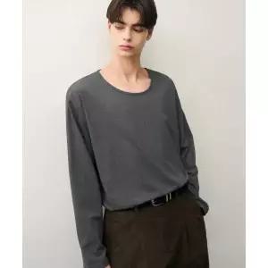 매장정품 드로우핏 DRAW FIT실켓 코튼 U넥 롱슬리브 티셔츠 [M.CHARCOAL] DFTS4305MCC 104909