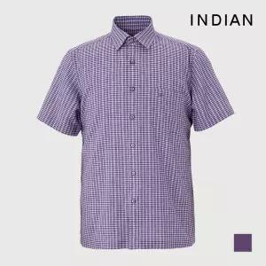 [INDIAN] 린넨 블랜드 미니멀 체크 셔츠_MITNSXM4111