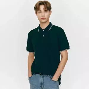 백화점 지오다노 남성 배색 카라 반팔 티셔츠 015510