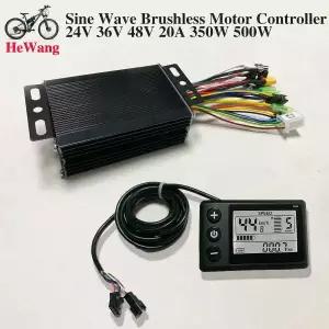 24V 36V 20A 350W 전기자전거 DC 무브러시 모터 사인파 3모드 컨트롤러 52핀 S866 LCD 디스플레이 포함 전동 스쿠터용 세트