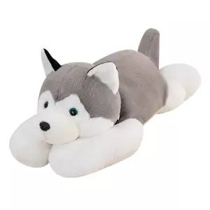 시베리안 허스키인형 강아지 선물 회색 허스키 인형 대형 귀여운 쿠션 50cm