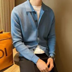 자켓형 가디건 남성 캐주얼 정장 카라 울 니트 출근룩