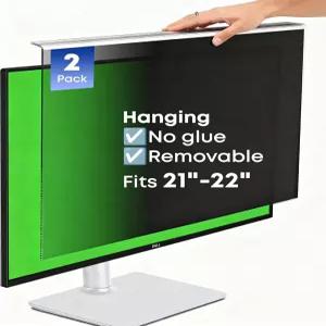 21-22인치 모니터용 2팩 걸이식 프라이버시 스크린 프로텍터 탈착식 및 설치 필요 없음 30 필터 고에너지