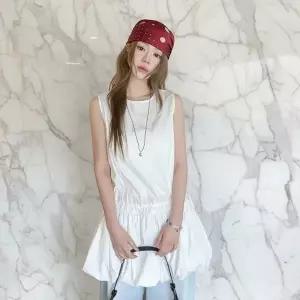 CHO5BD0여성 벌룬 플레어 레이어드 나시 미니 드레스