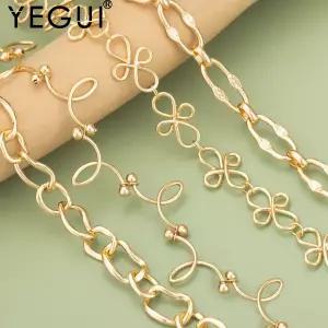 YEGUI C393 체인 18k 금 도금 로듐 구리 니켈 프리 보석 만들기 손으로 만든 diy 팔찌 목걸이 1 메터/몫