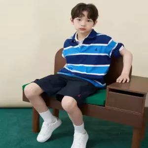 빈폴 키즈 빅 멀티 스트라이프 칼라 티셔츠 - 네이비 BI6342U09R U09R 6196107