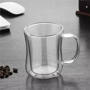 [셀러에이드]홈카페 이중 유리 컵 400ml 커피잔 내열 유리 컵 투명