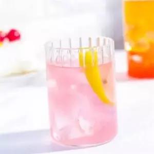 [셀러에이드]디자인 플리츠 유리 컵 230ml 주스 내열 유리 컵 홈카페 디자인유리컵