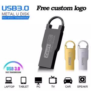 고속 메모리 플래시 드라이브 펜 방수 USB 3.0 금속 U 프리 로고 64GB