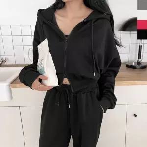 /신상오픈런 여성 간절기 후드집업 루즈핏 크롭 데일리 자켓