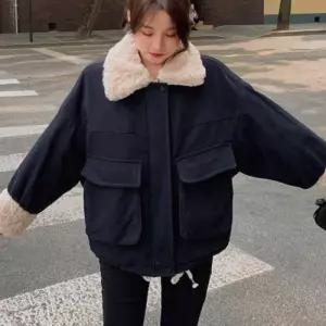 빅포켓 포인트 소프트 퍼 캐주얼 겨울 점퍼