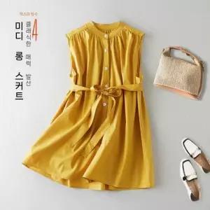 여자 하계 민소매 스트링 셔츠 상의 러블리 싱글 트렌드 블라우스 라운드넥 다올2