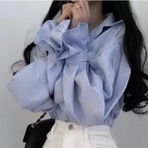 여성 셔링 봄가을 카라 셔츠 벌룬소매 긴팔 남방 데일리룩