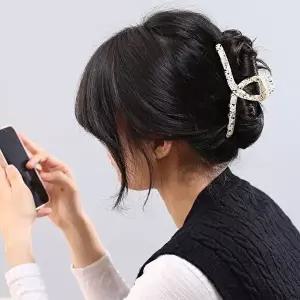 엔젤슈슈 페인팅 꼬임 대왕 집게핀 아이보리 헤어핀 (HSJ-WC40A40)