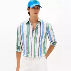 매장정품 TOMMY HILFIGER 타미힐피거 린넨 블렌드 볼드 스트라이프 셔츠 T12G1WSH640MT1_0CD 1712685