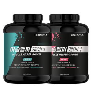머슬헬퍼 게이너(3kg) 초코맛 + 딸기맛 단백질보충제 프로틴