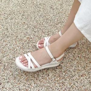 SOVO 탄데르 스트랩 웨지힐 샌들 5cm