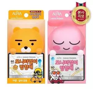 [LG생활건강]아우라 카카오 모니터걸이형 방향제 (라이언/어피치 택1)
