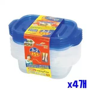 냉장고정리통 다용도 간편 쿨라라 직사각 밀폐용기 600ml 5P x4개 플라스틱밀폐용기