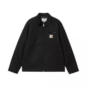 [정품 보증] 칼하트 WIP 라인드 디어본 캔버스 디트로이트 자켓 블랙 리지드 - 윈터 Carhartt WIP Lined