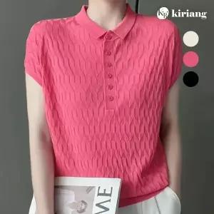 [키리앙] 데이 미니칼라 캡소매 쿨 니트