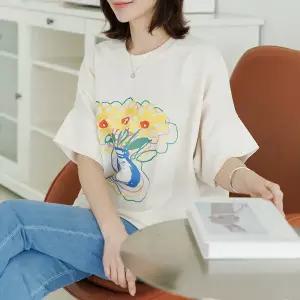 (~88size)린플라워가오리티셔츠 TBE3041
