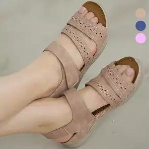 엘리비 여성 키높이 펀칭 샌들 슬리퍼 쪼리 4cm