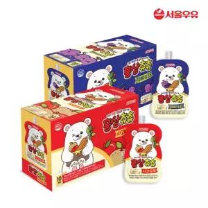 서울우유 홍삼츄츄 사과 배 블루베리 포도 2종 100ml 20팩 어린이홍삼음료