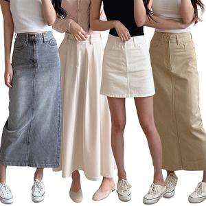 봄 신상 여성 스커트/롱/미니/미디/정장/데님/청/면/니트/플레어/셔링/플리츠/핀턱/구김방지/스판/하객/면접/치마/H라인/A라인