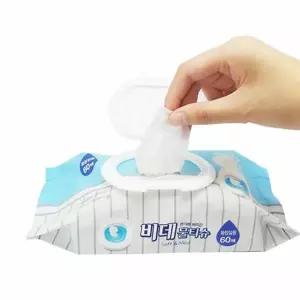 플러셔블 비데 전용 물티슈 캡형 60매×10팩 일회용 화장실 청소포