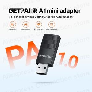 GetPairr 2 in 1 미니 무선 CarPlay 안드로이드 자동 어댑터 부품 삼성 Google 전화 용 iPhone Bluetooth U