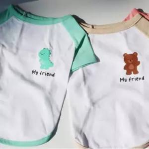 고품질 강아지 동물 프랜드 기본 티셔츠 민트 2XL 1P 반팔 애견반팔티 (WFI19V0)