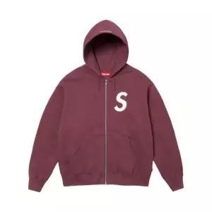 [정품 보증] 슈프림 S 로고 집업 후드 스웨트셔츠 마룬 - 24FW Supreme S Logo Zip Up Hooded Sweatshirt