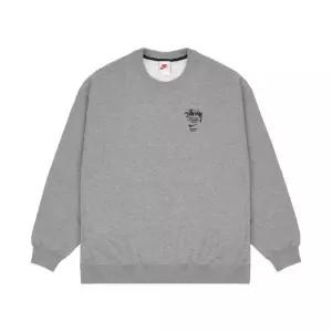 [정품 보증] 나이키 x 스투시 NRG ZR 플리스 크루넥 헤더 그레이 - 아시아 Nike x Stussy NRG ZR Fleece