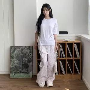 [하프클럽/]여성 U넥 레이온 빅사이즈 반팔티