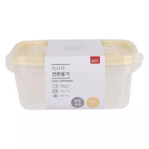 디디샵 직사각 밀폐 용기 1.8L 2개 세트 탁 냉동밥 전자렌지 반찬통 (WCF6641)