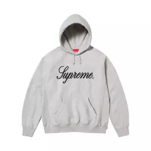 [정품 보증] 슈프림 레이즈드 스크립트 후드 스웨트셔츠 헤더 그레이 - 23FW Supreme Raised Script Hooded