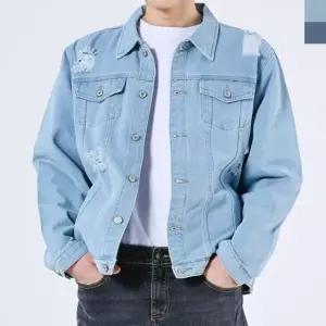 자연스런 헤짐 남자 멋스런 청자켓 데일리스타일 20대 트렌디한캐주얼룩 (WFK8HYE)