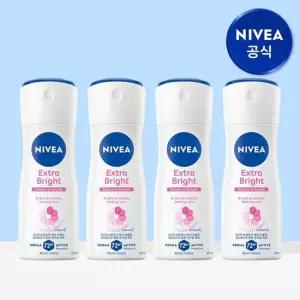 니베아 데오드란트 스프레이 엑스트라 브라이트 60ml 4개