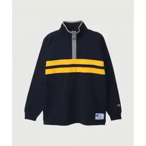 챔피온 CHAMPION 하프 스냅 오버핏 조그택 롱슬리브 티셔츠 Navy 914891