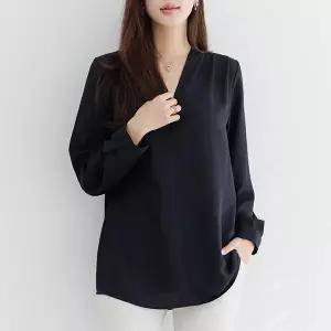 (~110size)모덜브이넥진주블라우스 TBF1008_DO