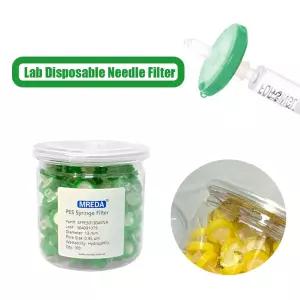 100 개몫 실험실 일회용 바늘 필터 유기 시스템PTFE 1325mm 0.220.45um 밀리 포어 멤브레인 주사기 필터