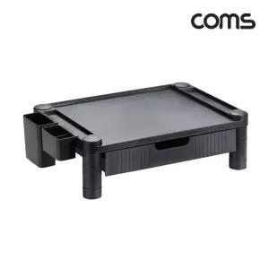 Coms DJ500 서랍형 모니터 받침대 높이조절 스탠드 1단 서랍