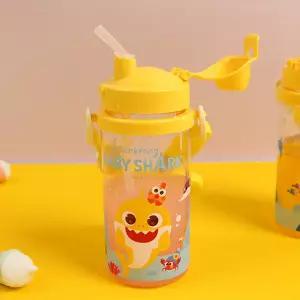 핑크퐁 아기상어 심플 끈달린 빨대 물통 350ml 유아 어린이 물통 캐릭터 물병 선물
